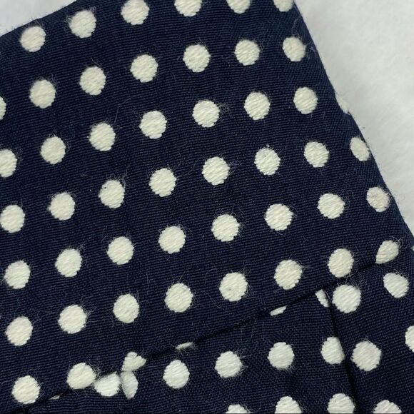 Ann Taylor Factory Signature Scalloped Hem Polka Dot Shorts Navy Blue White 4 - Picture 5 of 10
